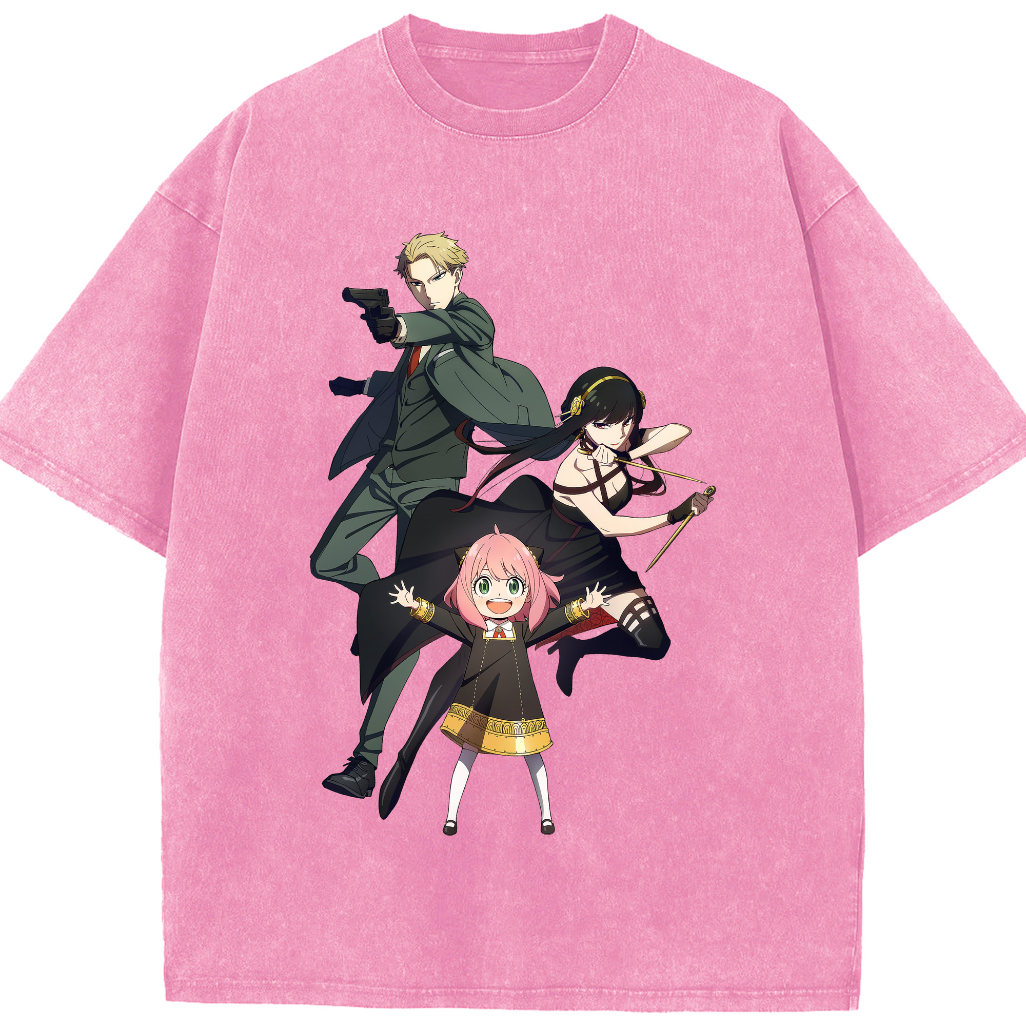 （画像用） SPY×FAMILY间谍家家酒 綿100% ヴィンテージ風 半袖Tシャツ（フロントプリント）